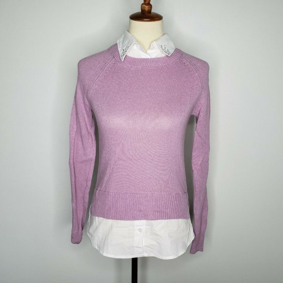 VERA WANG Princess Purple L/S Layered Look Top - Picture 4 of 7